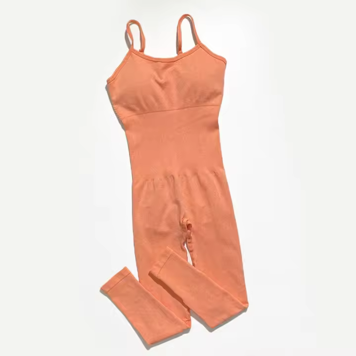 Mono de yoga sin costura Mujer Correa de espagueti Ocio Entrenamiento Gimnasio Leggings Sujetador Acolchado Monos DE UNA Pieza - 1