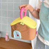 Bolsa de maquillaje de mano impermeable, bolsa de cosméticos multifuncional de nailon con forma de casa, bolsa de almacenamiento para el cuidado de la piel con dibujos animados de gran capacidad - details 14