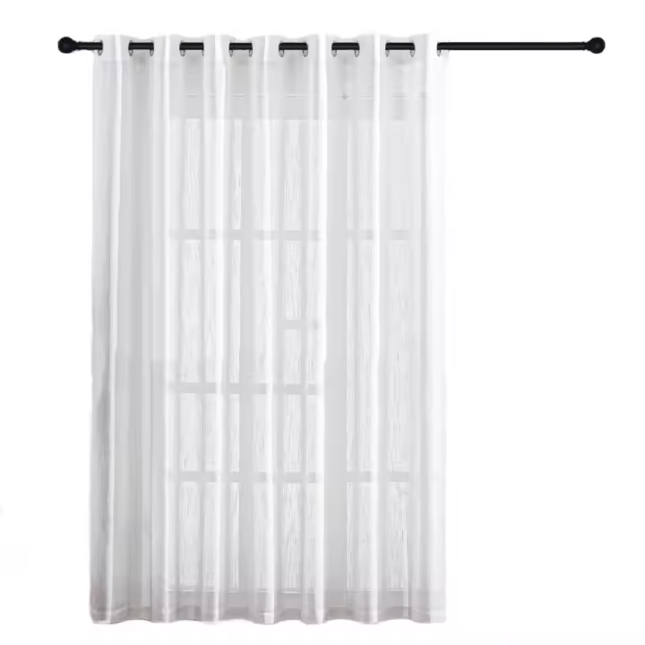 RYBHOME-cortina transparente de imitación de lino Extra ancha, cortina Vertical semitransparente de privacidad con filtro de luz, para decoración de porche y Patio - 1