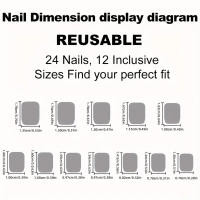 Uñas Postizas Gradient De Lentejuelas Y Gradiente Cortas 24 Piezas Con 1 Linterna Y 1 Gel De Jalea Para Fiesta - details 3