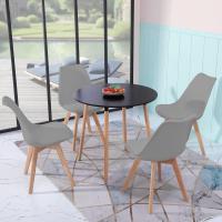 Juego de Mesa de Comedor y Sillas, 1 Mesa Redonda de 80 cm + 4 Sillas Blancas, de Diseño Nórdico - details 29