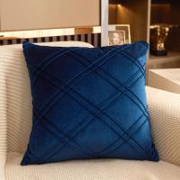 Funda de almohada de rejilla de doble línea de 45x45cm, funda de cojín de terciopelo de estilo nórdico de lujo, funda de almohada Rectangular suave para sofá y dormitorio - details 4