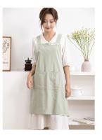 Delantal de cocina de estilo japonés nuevos, delantales de jardinería resistentes a las manchas con espalda cruzada, delantal de lino y algodón para mujer para adultos y niños - details 6