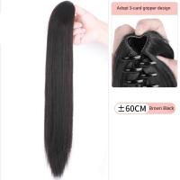 Peluca de cola de caballo con Clip de garra de 20/24 pulgadas, extensión de cola de caballo, Clip en cola de caballo larga y recta, peluca de cola de poni falsa esponjosa - details 3