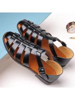Sandalias casuales de moda 2025, zapatos romanos transpirables con boca de pez y hebilla de cinturón británico, zapatos de hombre de talla grande - details 3