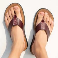Chanclas de verano para Hombre, zapatillas de cuero ligeras y cómodas, zapatos planos para la playa, chanclas para interiores y exteriores, Chanclas para Hombre Piel - details 3