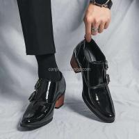 Nuevo 2025 tacones altos de danza irlandesa para hombre, diseño de moda de cuero Formal, hebilla grande 46, zapatos clásicos de marca con cremallera - details 3