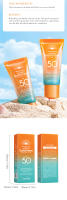 Protector solar facial Pa+++ de efecto múltiple de doble tubo Bloqueador solar Spf 50+ Protector solar para el cuidado de la piel solar - details 9