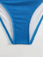 Bikini de cintura alta para mujer, traje de baño deportivo unicolor, traje de baño Sexy a rayas, ropa de baño para mujer, ropa de playa 2025 - details 5