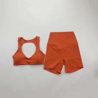 Conjunto de Yoga de 2 Piezas para Mujeres Sujetador Deportivo Abierto, Shorts de Cintura Cruzada, Traje de Entrenamiento Fiess de Alta Elasticidad Conjunto de Gimnasio - details 14