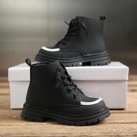 Botas de moda para niños y niñas, zapatos de cuero de felpa antideslizantes, versátiles, fondo suave, estilo coreano, otoño e invierno, 2024 - details 5