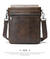 Bolso crossbody de moda para hombres hecho de cuero genuino, bolso flip crossbody para hombres, bolso de hombro casual para hombres - details 15