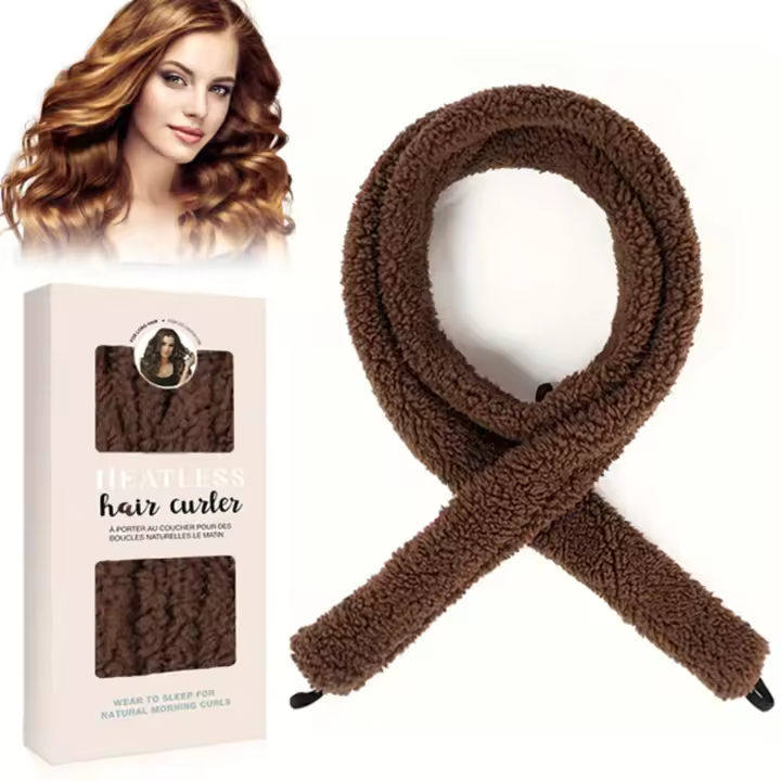 Rizador de calentamiento libre DIY de onda suave natural perezoso satinado, antes de dormir durante la noche, adecuado para todo tipo de cabello - marrón - 1