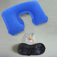 3 piezas de juego de almohada de viaje inflable en forma de U - Soporte de cuello de silicona con reposacabezas, tapones para los oídos y máscara para los ojos - Portátil, lavable, opciones multicolores - details 7