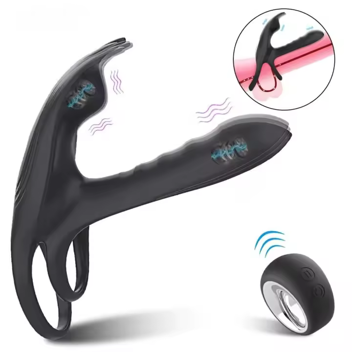 Leten Vibrador de Retraso para Parejas Anillo Doble para Estimulación Clitoris - 1