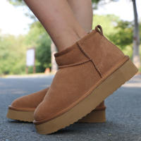 Nuevo Botas de nieve con plataforma Ultra Mini de Australia para mujer, botines informales cálidos de cuero vacuno para invierno - details 4