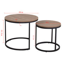 Mesa de centro de madera nórdica redonda creativa, cama, sofá, mesa lateral, servicio de aperitivos de té y fruta, escritorio pequeño, muebles de sala de estar, Juego de 2 piezas - details 0