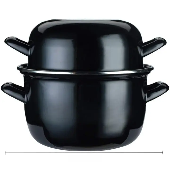 Olla tradicional grande para mejillones, esmaltada, 25 cm, 5,5 L - 1