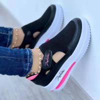 Zapatos deportivos de plataforma para mujer, zapatillas de tenis de ocio, moda versátil hueca para exteriores, primavera y otoño, novedad de 2024 - details 7