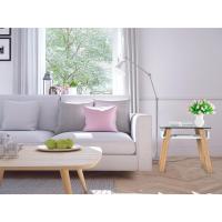 Mesita de Centro Rectangular, de Vidrio y Madera con Bandeja para Revistas, Mesa de Centro Baja para Salón y Oficina - details 27