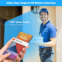 cámara mirilla puerta wifi esconder remoto monitor Timbre inteligente 1080P - details 1