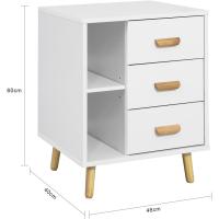 Auxiliares Mesita de Noche con 3 Cajones Mesa para Salón Comedor con 2 Estantes 48 x 40 x 60 cm Gris ES - details 11