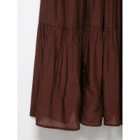 BUNO-moda de verano para mujer, nuevo vestido Midi plisado marrón con espalda descubierta y tirantes finos con cuello en V, vestidos camisola informales elegantes para mujer - details 6
