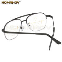 Double Bridge Pilot Frame Men Women Transparent N Grey Lens Progressive Multifocus Reading Glasses Add 75 100 150 175 200 To 400 - details 5