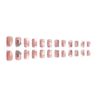 Nail Art Square Uñas artificiales desnudas con puntas blancas para principiantes - details 6