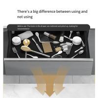 Cajón retráctil transparente, caja de almacenamiento, partición móvil, almacenamiento de papelería, organizador de cajones de cocina, compartimento de plástico - details 8