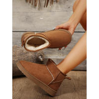 Botas de nieve de lana de oveja auténtica para hombres y mujeres, zapatos cálidos con plataforma Bo Cut, botas cortas de cuero para invierno, nuevas en 2023 - details 15