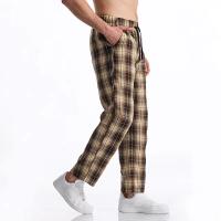 Pantalón de verano con carreaux para hombre, informal, con cordón de ajuste, recto, Harajuku, Hip-hop, para exteriores, diario - details 25