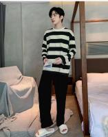 Conjunto de Pijama para Hombres Jóvenes Estilo Otoño-Invierno Casual con Cuello Redondo Manga Larga - details 2