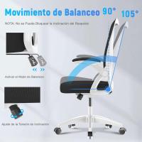 Silla de Escritorio Ergonómica con Reposacabezas Ajustable y Soporte Lumbar, Respaldo de Malla Transpirable, Reposabrazos Abatibles de 90 ° , Silla Giratoria de 360 ° - details 87