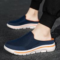 Zapatillas Casuales de Pantufla para Hombres Ligeras, Transpirables, Suela Comodizada con Cojines MD Azul Marino/ naranja Cómodas para Todas las Temporadas - details 5