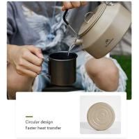 Tetera ultraligera con asa para camping, tetera de metal para paisaje al aire libre, camping y cocina, 1,4 litros - details 12