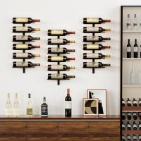 Estante de Vino de Pared de Metal Resistente Soporte de Almacenamiento para 18 Botellas de Vino, Licor y Champán para Bar en Casa - details 5