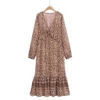 Ropa de mujer europea y americana vestido estampado decorativo laminado de mujer vestido popular regalo - details 0