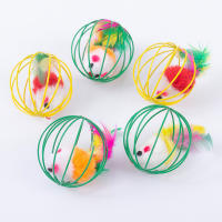 Jaula de juguete para gatos ratón plumas coloridas jaula de alambre pintada jaula de juguete para gatos ratón, juguete para gatos - details 11