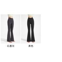 Pantalones acampanados antibacterianos, pantalones de yoga micro deportivos de cintura alta para mujer, pantalones de pierna ancha adelgazantes color piel - details 12