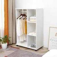 Colgador 80x40x128cm Colgar Ropa Madera Blanco Colgador Ruedas - details 3