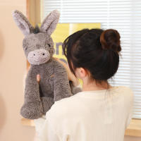 Muñeco de Peluche de Burro gris para bebé, muñeco de felpa suave de 23/40/60CM, regalo de decoración de habitación de cumpleaños infantil - details 5