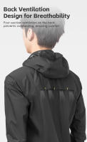 ROCKBROS-chubasquero impermeable para ciclismo, chaqueta ligera para motocicleta, abrigo transpirable reflectante con capucha, cortavientos para exteriores - details 5