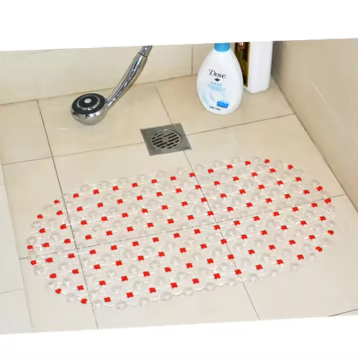 Alfombrillas de baño antideslizantes, alfombrilla rectangular de masaje, suave, con ventosa, para ducha y bañera - 1