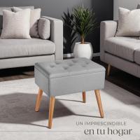 Dormitorio con Diseño Elegante Efecto Lino, Banco con Almacenaje Práctico, perfecto Taburete Tocador, - details 1