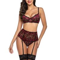 Conjunto de lencería de cintura alta para mujer, ropa interior con liguero de encaje - details 13