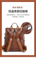 Mochila retro de cuero PU para mujer, bolso de hombro antirrobo, mochila de viaje de ocio, bolso para portátil de gran capacidad - details 5