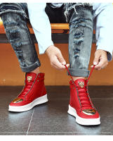 Zapatillas altas de marca para hombre, zapatos deportivos con plataforma de leopardo, zapatos de entrenamientos deportivos, zapatos de Skate informales, zapatos deportivos de tenis a la moda para niños - details 14