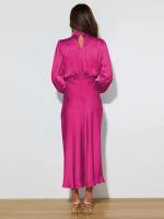Primavera Verano nuevo vestido de manga larga de satén de gama alta vestido de noche elegante para mujer ropa de fiesta vestidos de celebridades - details 38