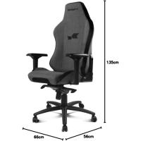 DR275 - Silla Gaming Profesional, Material Tela con Acabado de Terciopelo, reposabrazos Ajustables 4D, pistón Clase 4, giratoria, Mecanismo Rana, Color Negro - details 9